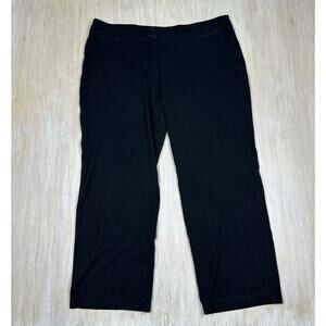 Eileen Fisher High Rise Black Straight Cut Leg Flowy Stretch Pants Size XL